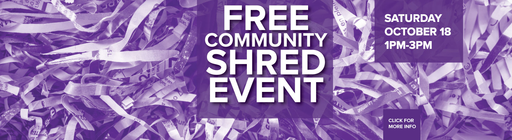 Shred event October 18, 2025 1PM-3PM